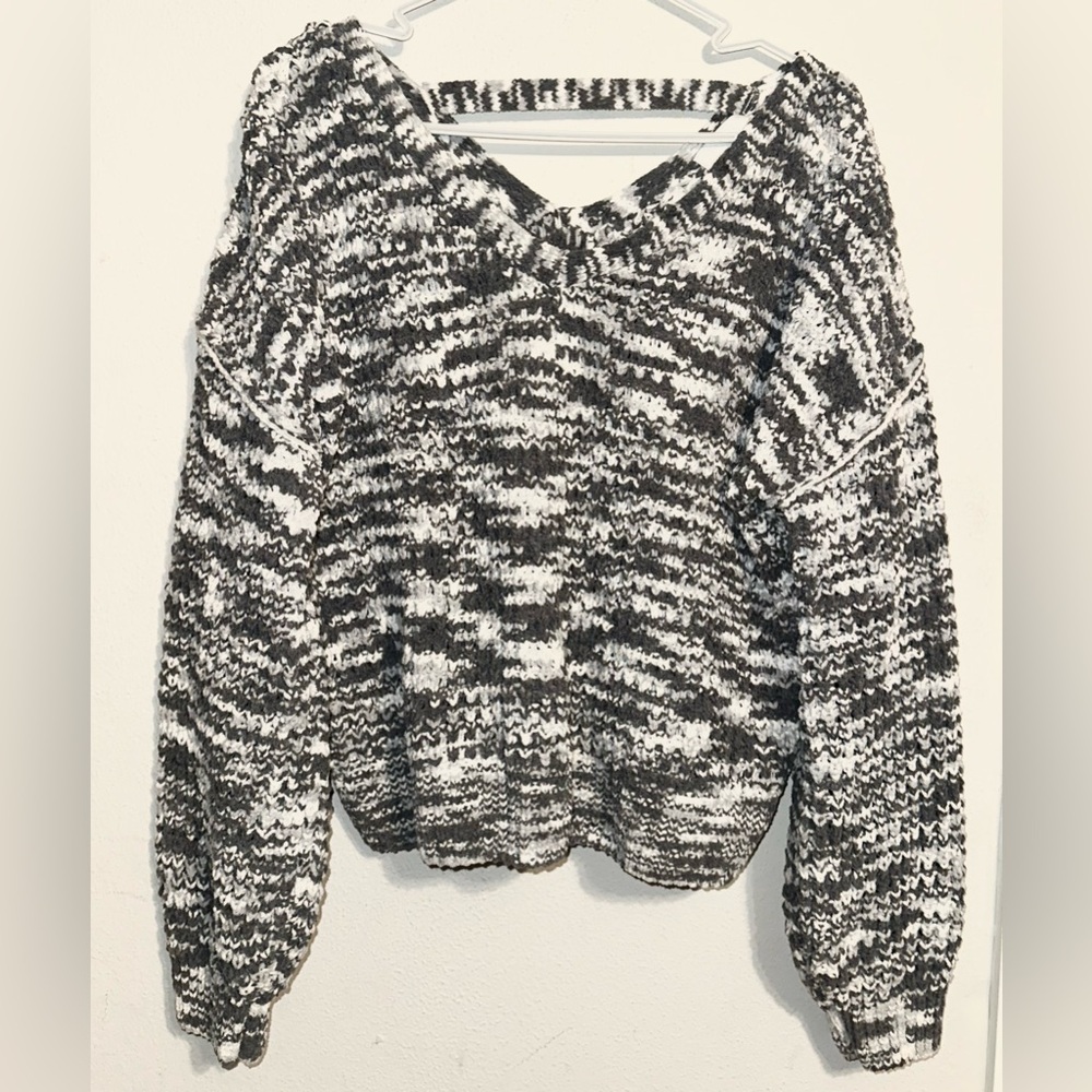 Pink Rose Monochrome V-Neck Sweater